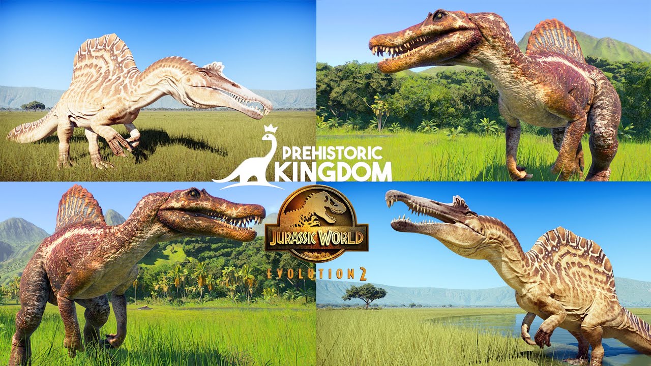 Carnivorous Titans Comparison | JWE2 vs Prehistoric Kingdom #spinosaurus #carcharadontosaurus