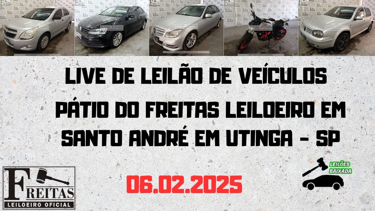LIVE DE LEILÃO DE VEÍCULOS NO PÁTIO DO FREITAS LEILOEIRO DIA 06.02.2026