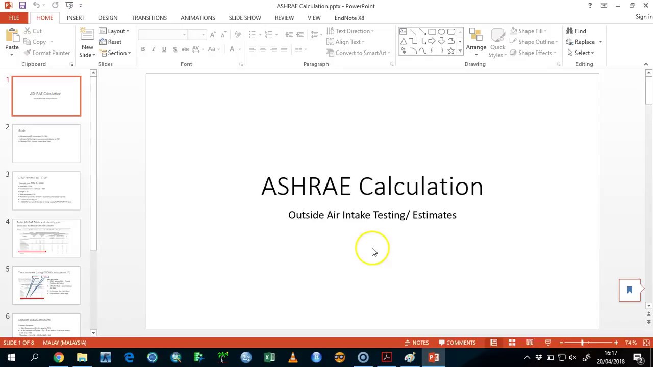 Calculate ASHRAE Standard 62