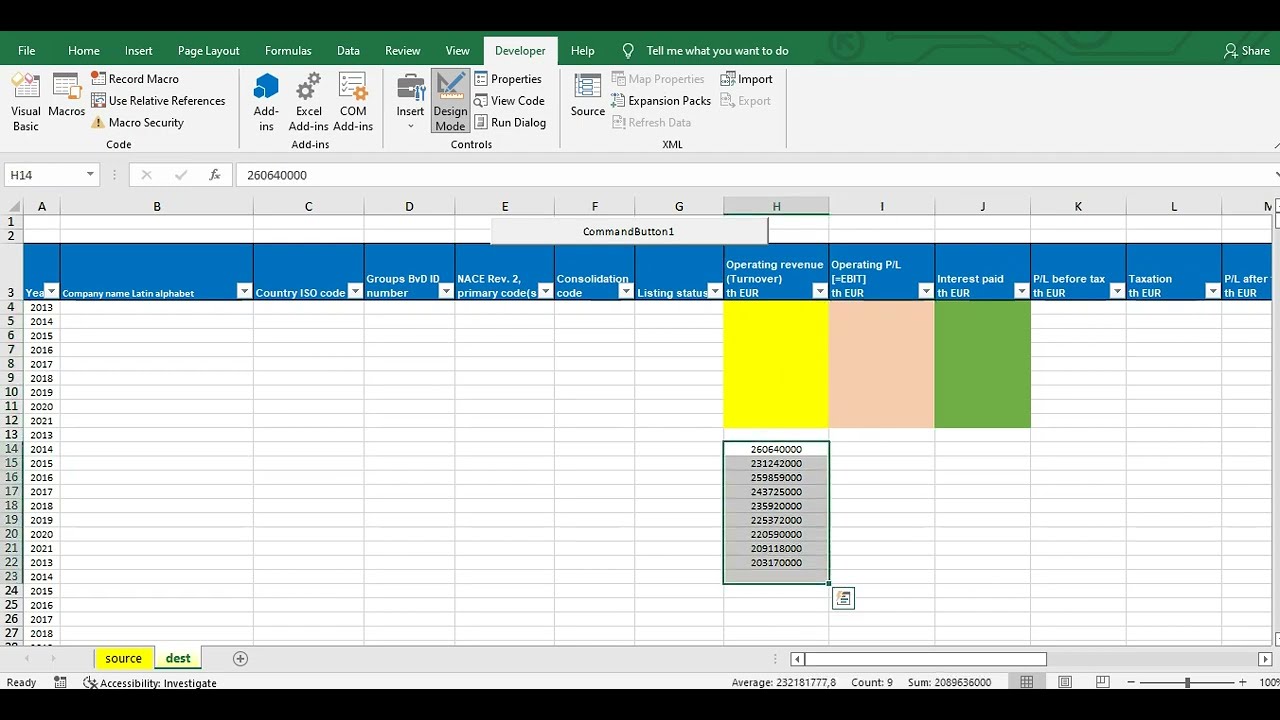 Μεταφορά δεδομένων με vba στο excel