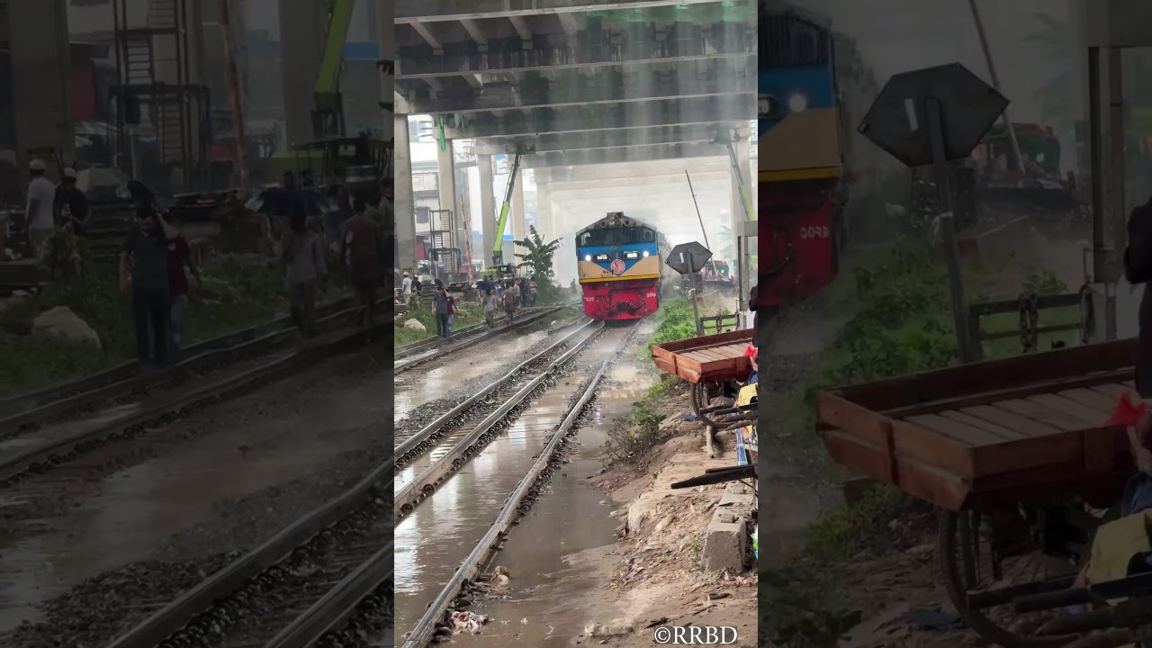 Train And Rain ||RRBD #train #running #rain #rainyday #dhaka #bangladesh #railway #travel #rooftop