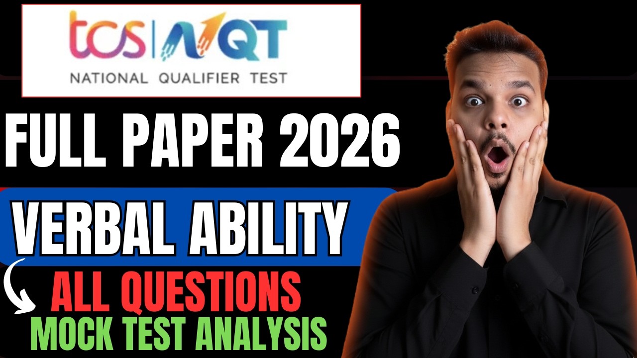 TCS NQT 2026 Verbal Ability | TCS NQT Verbal Ability Questions & Answers | TCS Verbal Mock Test