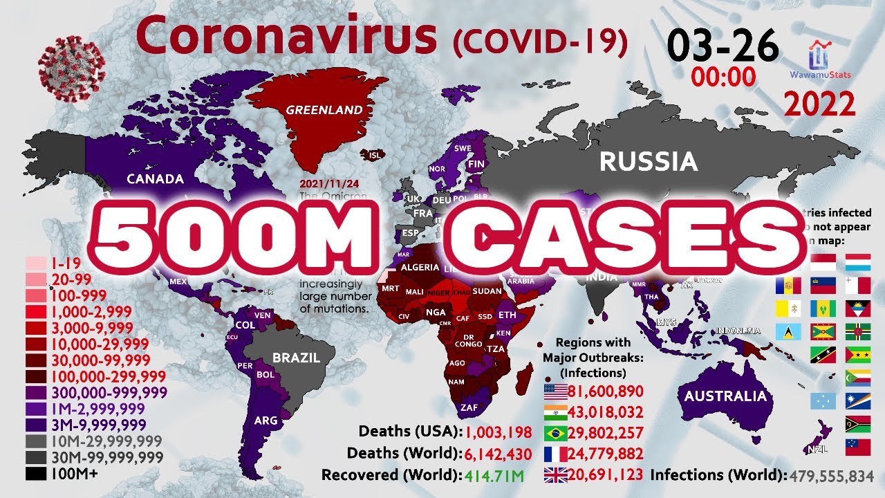 The Spread of Coronavirus (Close to 500 Million Infections)