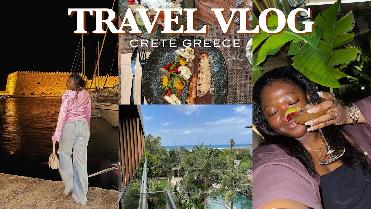 SOLO TRIP TO CRETE GREECE // ENJOYMENT,  LUXUTY HOTEL, FOOD, CUTE OUTFITS & MORE.. PT. 1