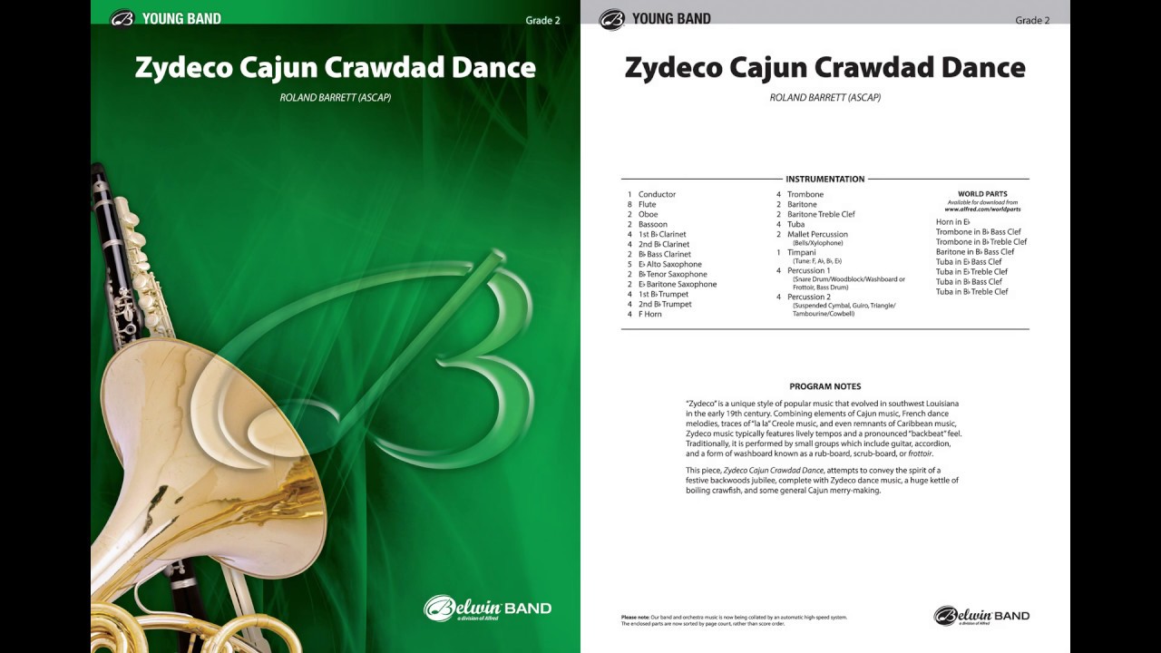 Zydeco Cajun Crawdad Dance, by Roland Barrett &ndash; Score & Sound