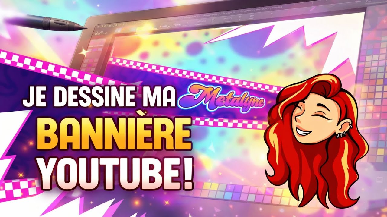Créer sa bannière YouTube de A à Z | Speed painting Digital