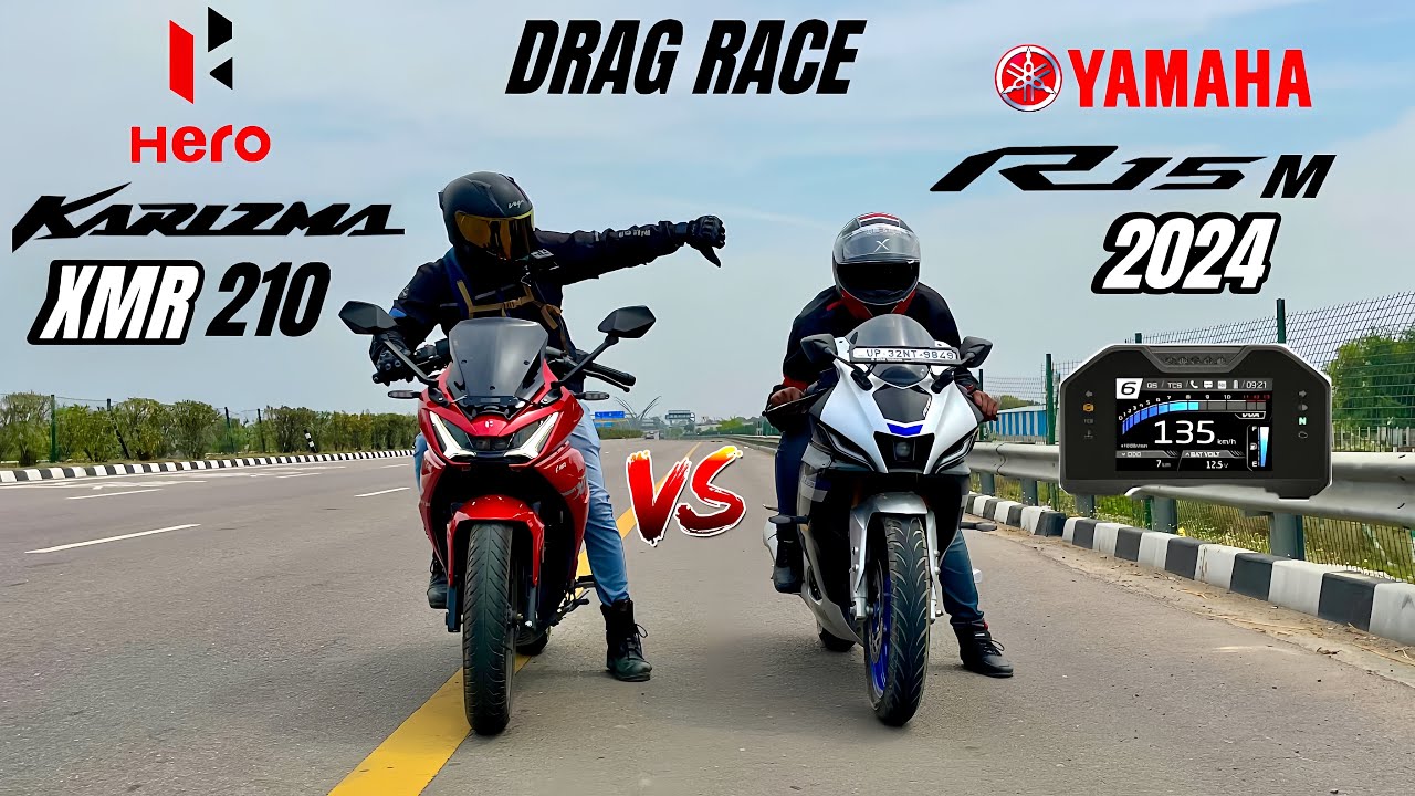 hero Karizma xmr 210 vs Yamaha R15m 2024 | DRAG RACE | shocking results 😱