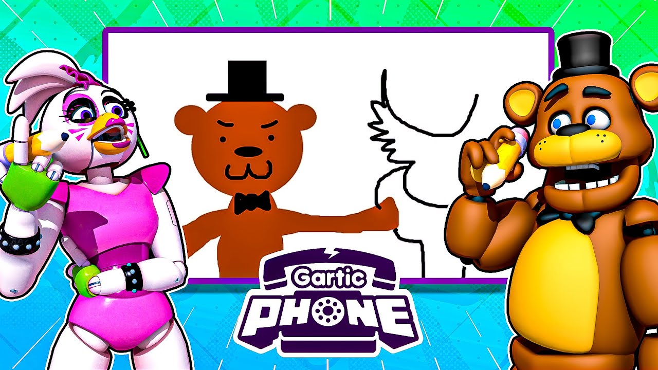 Freddy and Funtime Freddy vs Glamrock Chica in GARTIC PHONE