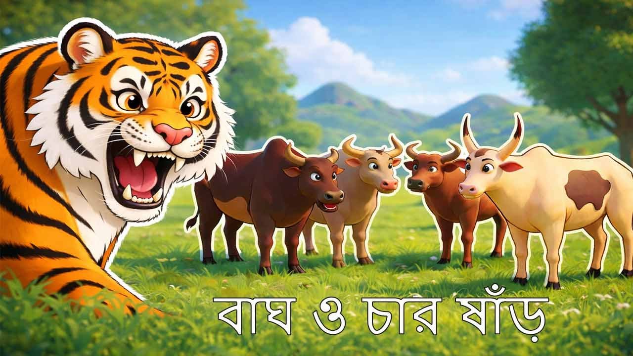 বাঘ ও চার ষাঁড়  || বাচ্ছাদের গল্প || 