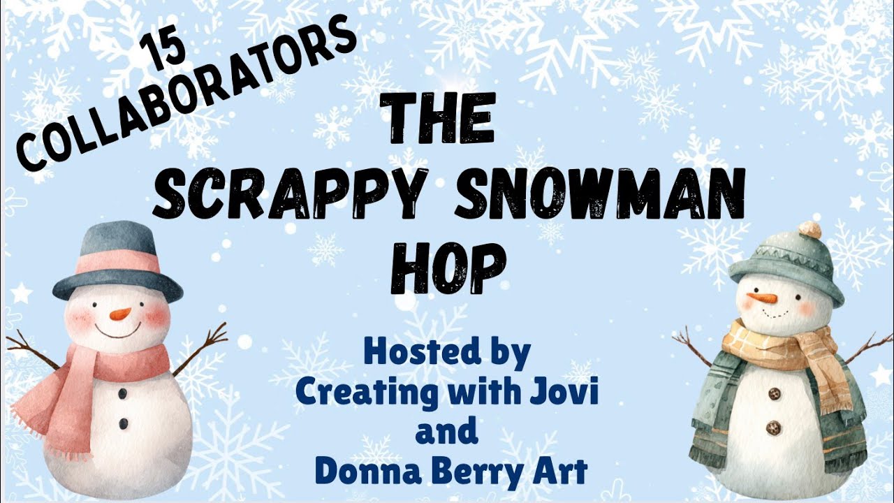 Scrappy Snow Man ☃️ Channel Hop Collab | Collage paper piecing 