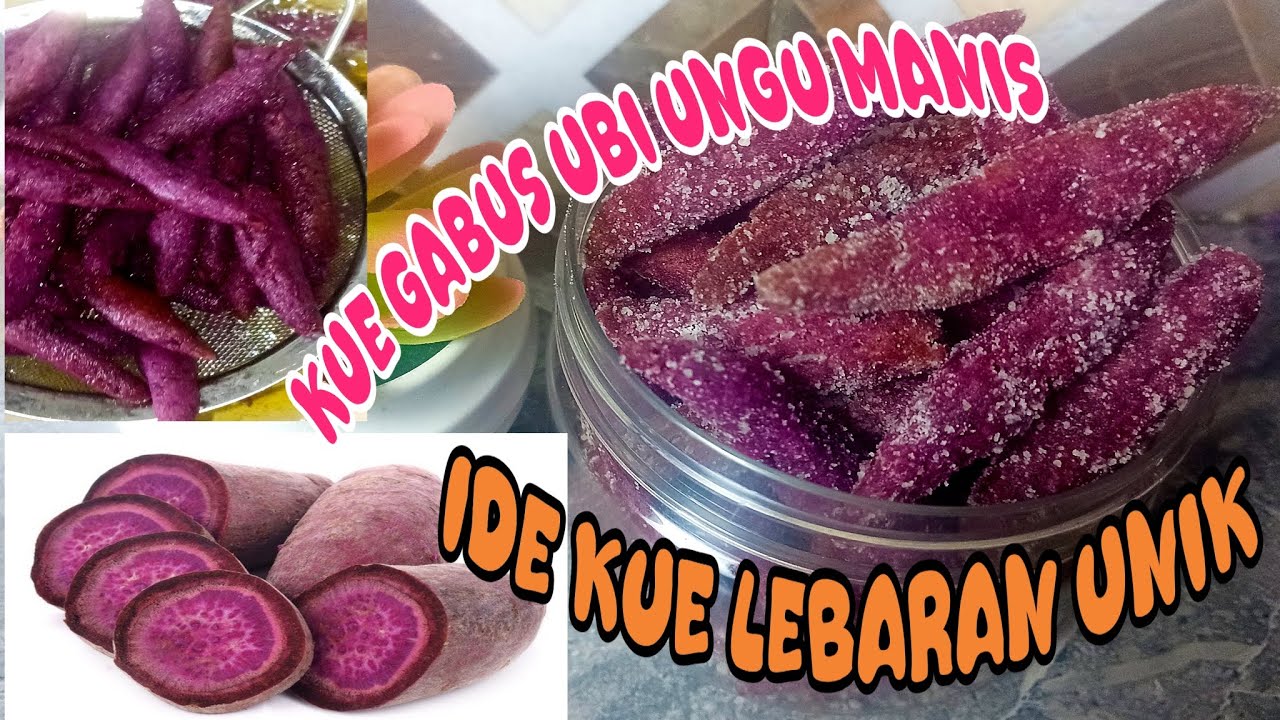 KUE LEBARAN UNIK TERBARU RASA MANIS GURIH ENAK/KUE GABUS MANIS UBI UNGU