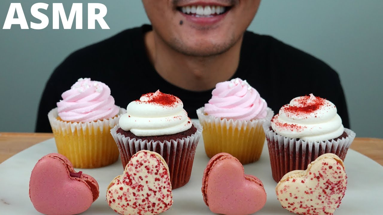ASMR | Cupcakes & Macarons | The Hangry Mole Eating Show