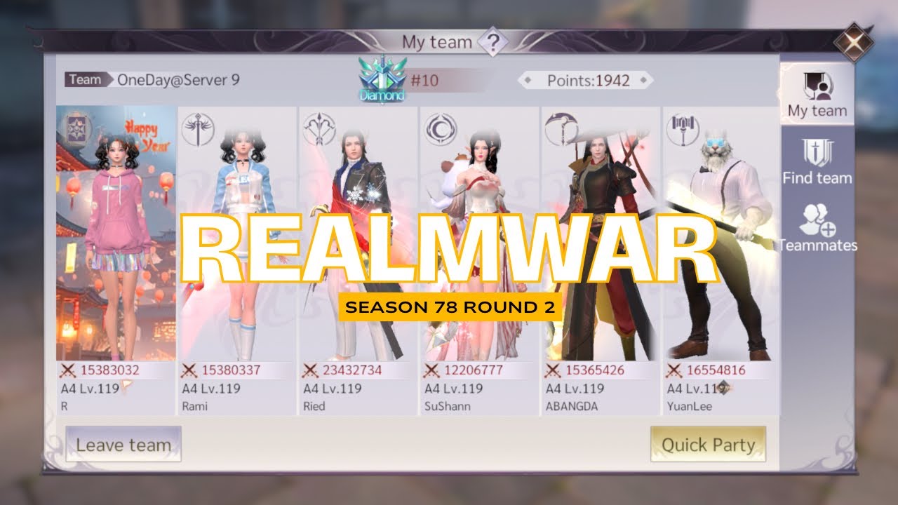 REALM WAR Season 78 Round 2 Perfect World Mobile VNG
