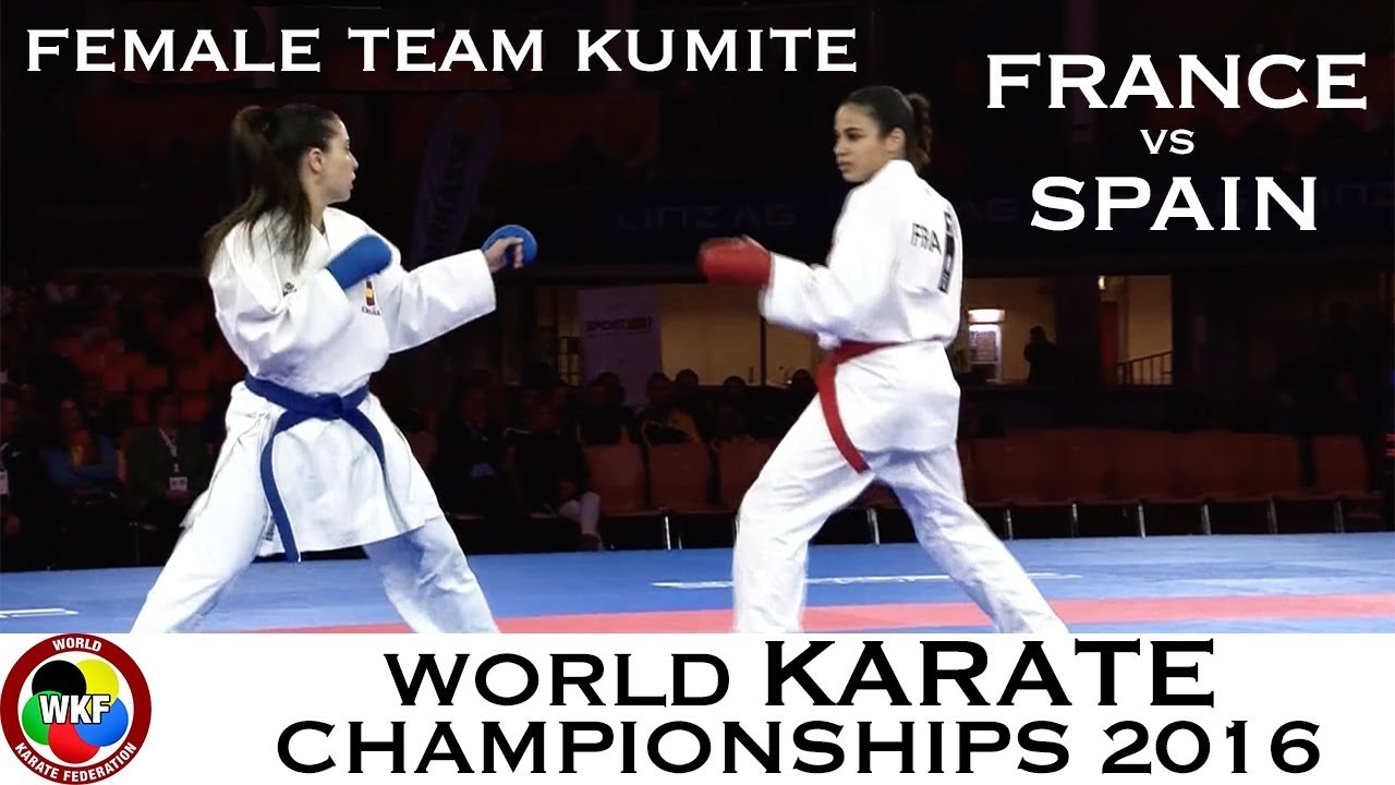 FINAL. FRANCE vs SPAIN. (1/2) Female Team Kumite. 2016 World Karate Championships