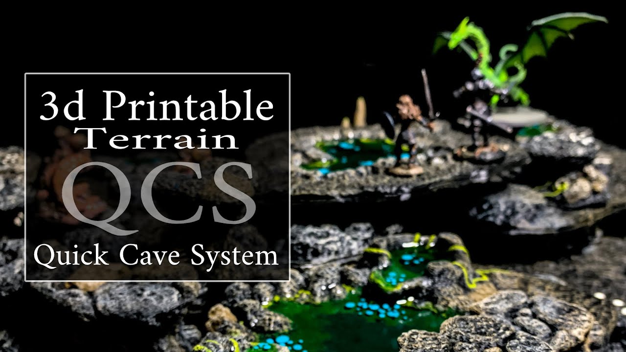 Mystic Realm's QCS: Quick Cave System 3d Printable Terrain for Tabletop Gaming RPG