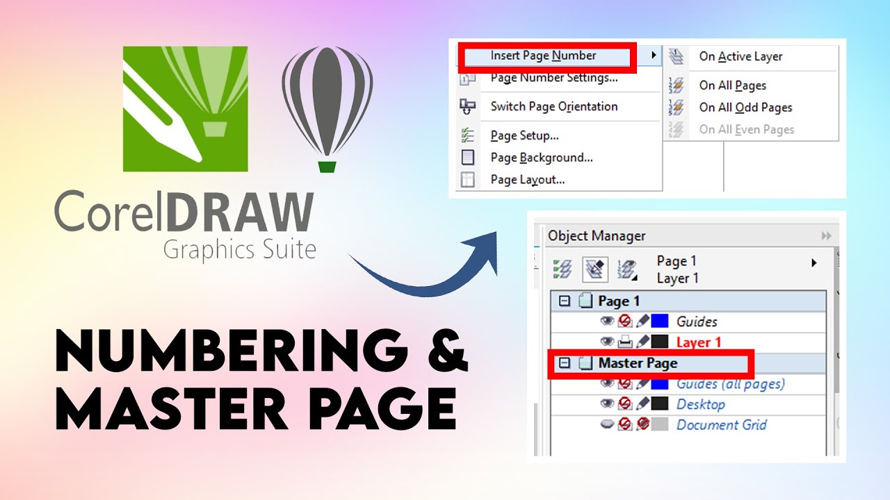 CorelDRAW | Как использовать шаблонную страницу и нумерацию | IQBAL ALAM
