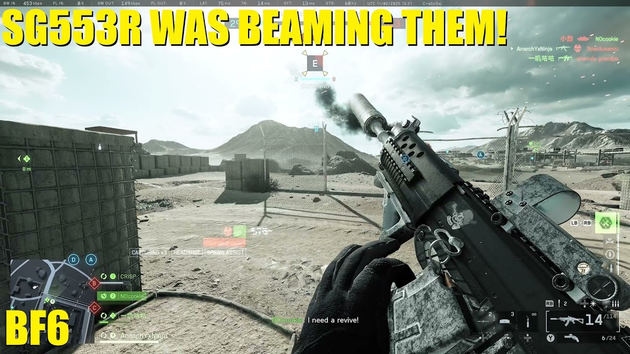 The Sg 553R was WORKING this match with a Kobra sight! Straight beaming people! - Battlefield 6
