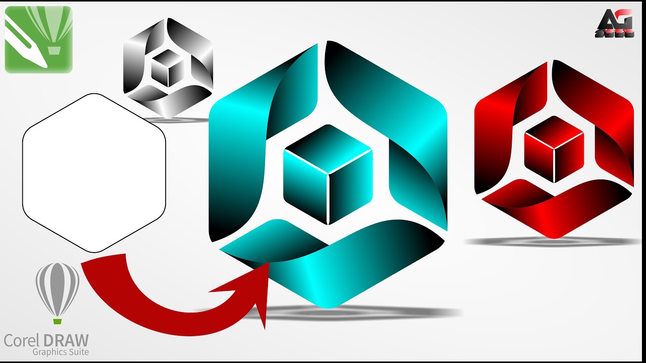 Designing a 3D polygon logo with Corel Draw