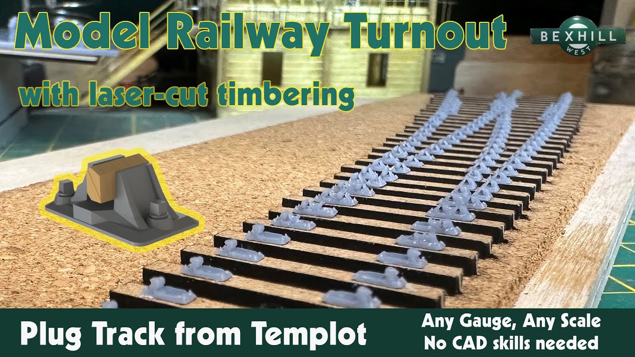 S2 E35 A Laser Cut Model Railway Turnout using 3d Printed Plug Track Chairs