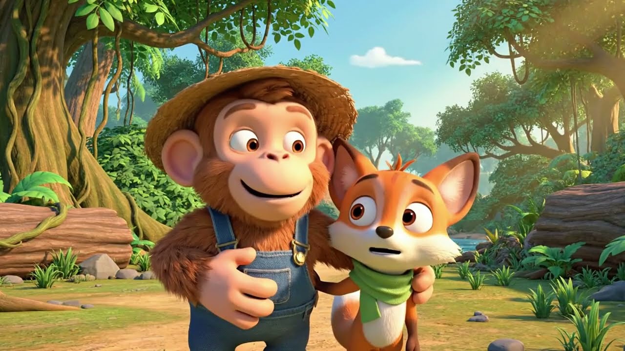 Exciting Monkey Jungle Adventure with Crocodile Attack, Rain, and Calm Ending | Kids Cartoon