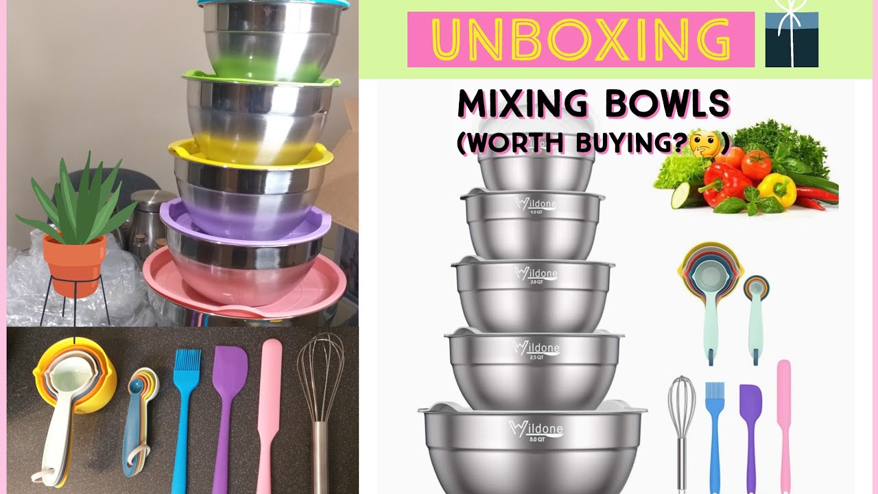 Unboxing Stainless Steel Mixing Bowls With Airtight Lids From Amazon(UK)