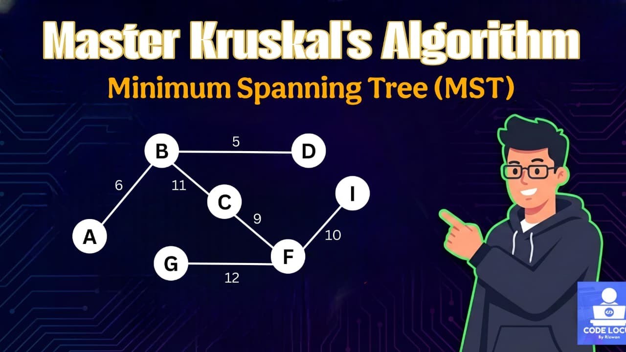 🚀 Master Kruskal's Algorithm | Minimum Spanning Tree (MST) Explained with Example #education