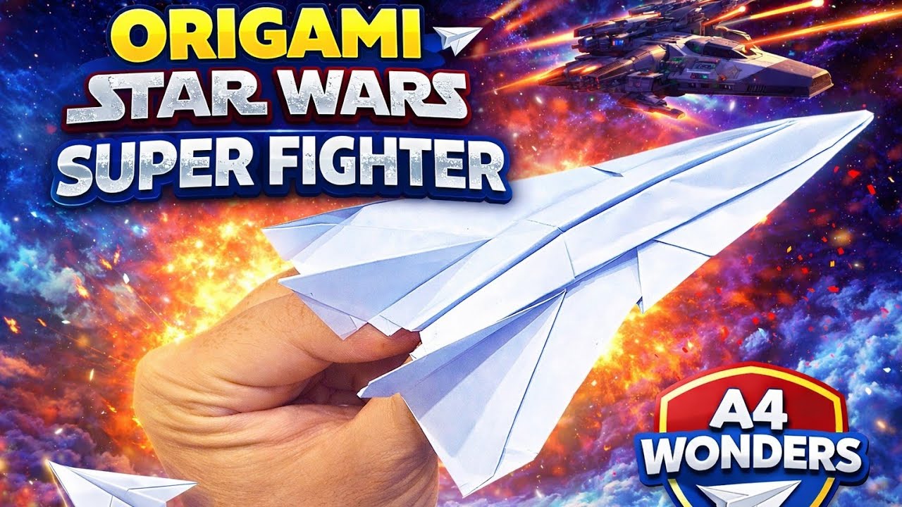 Origami Star Wars Super Fighter ✈️ | Easy Origami Paper Airplane | A4 Wonders