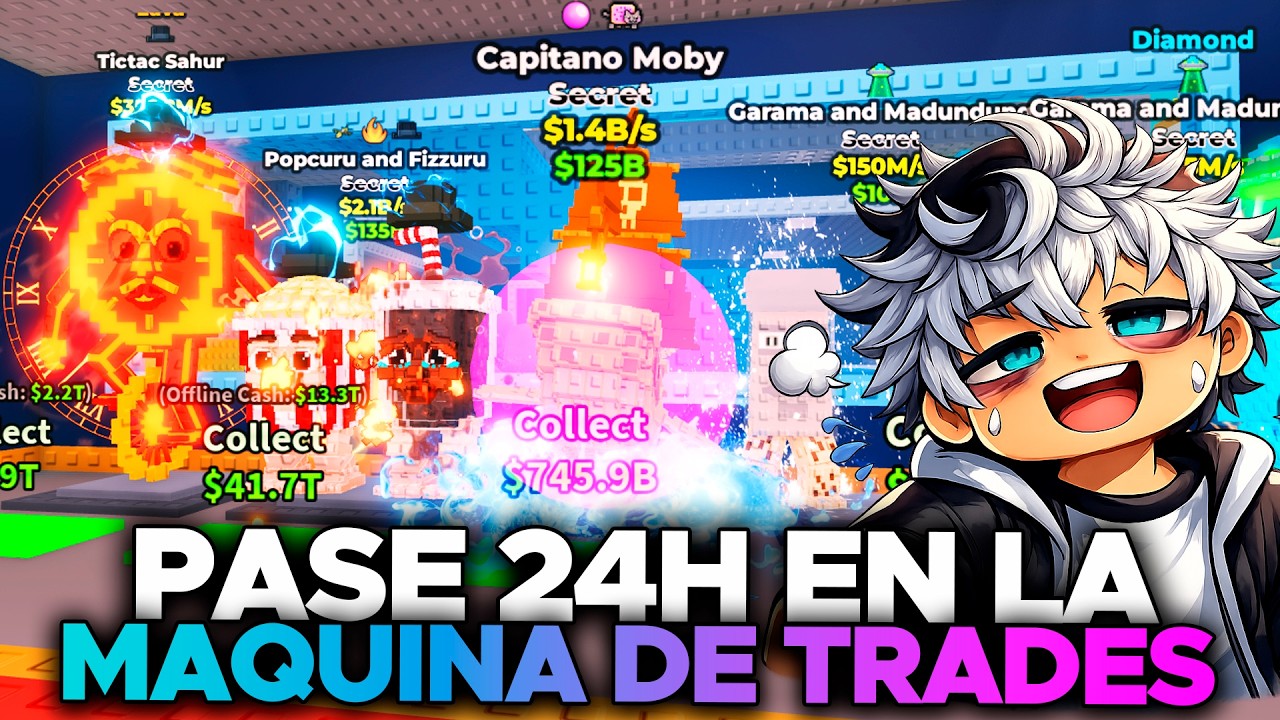 Pase 24 horas en la NUEVA MAQUINA de TRADES de ROBA un BRAINROT