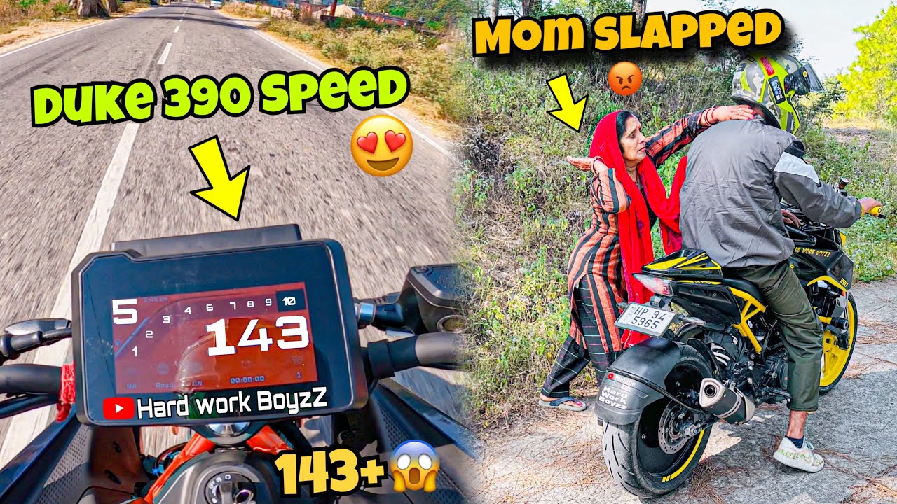 Duke 390 Gen3 top speed 😱| Mom slapped Him 🤬