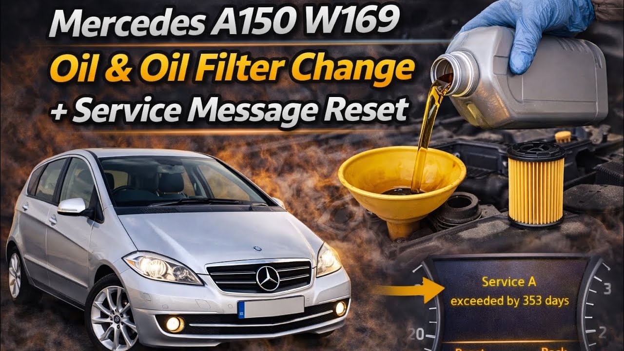 Замена масла и масляного фильтра Mercedes A150 w169 с сервисным сообщением