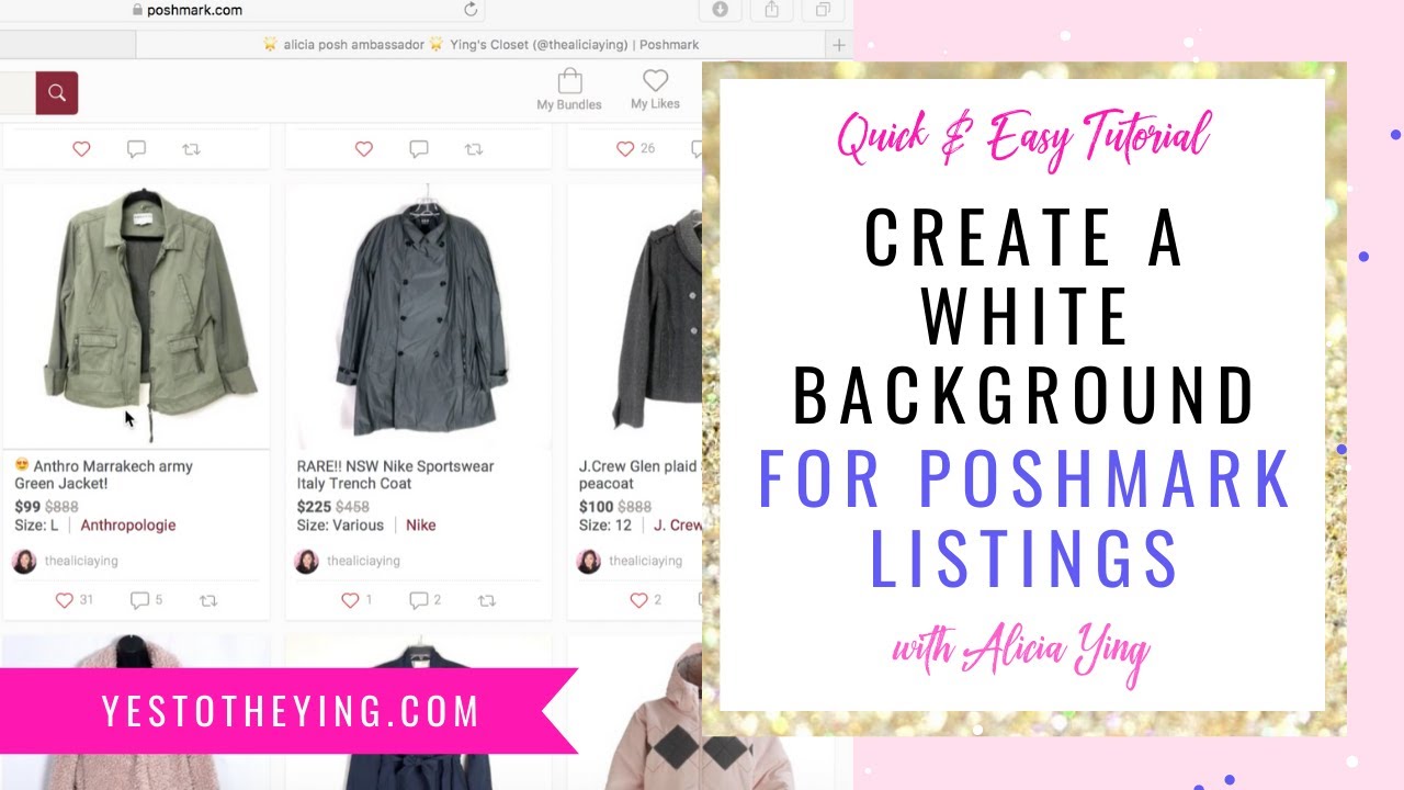 How to Create a White Background for your Poshmark, Ebay Listings Covershot with Canva