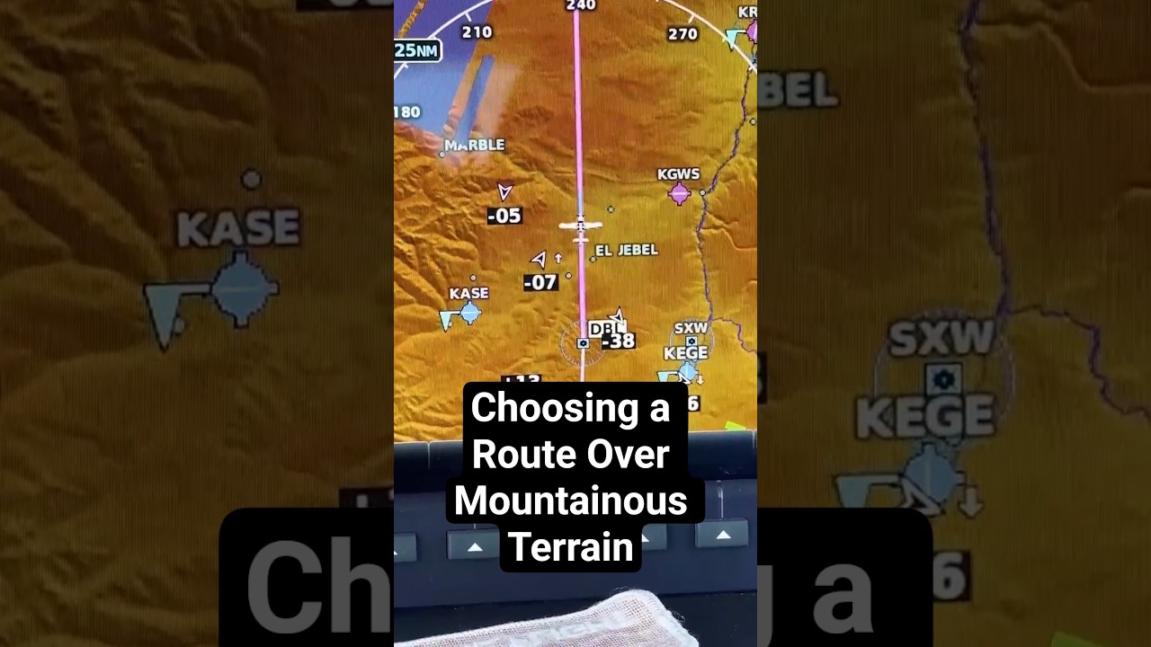 Choosing your route over mountainous terrain.