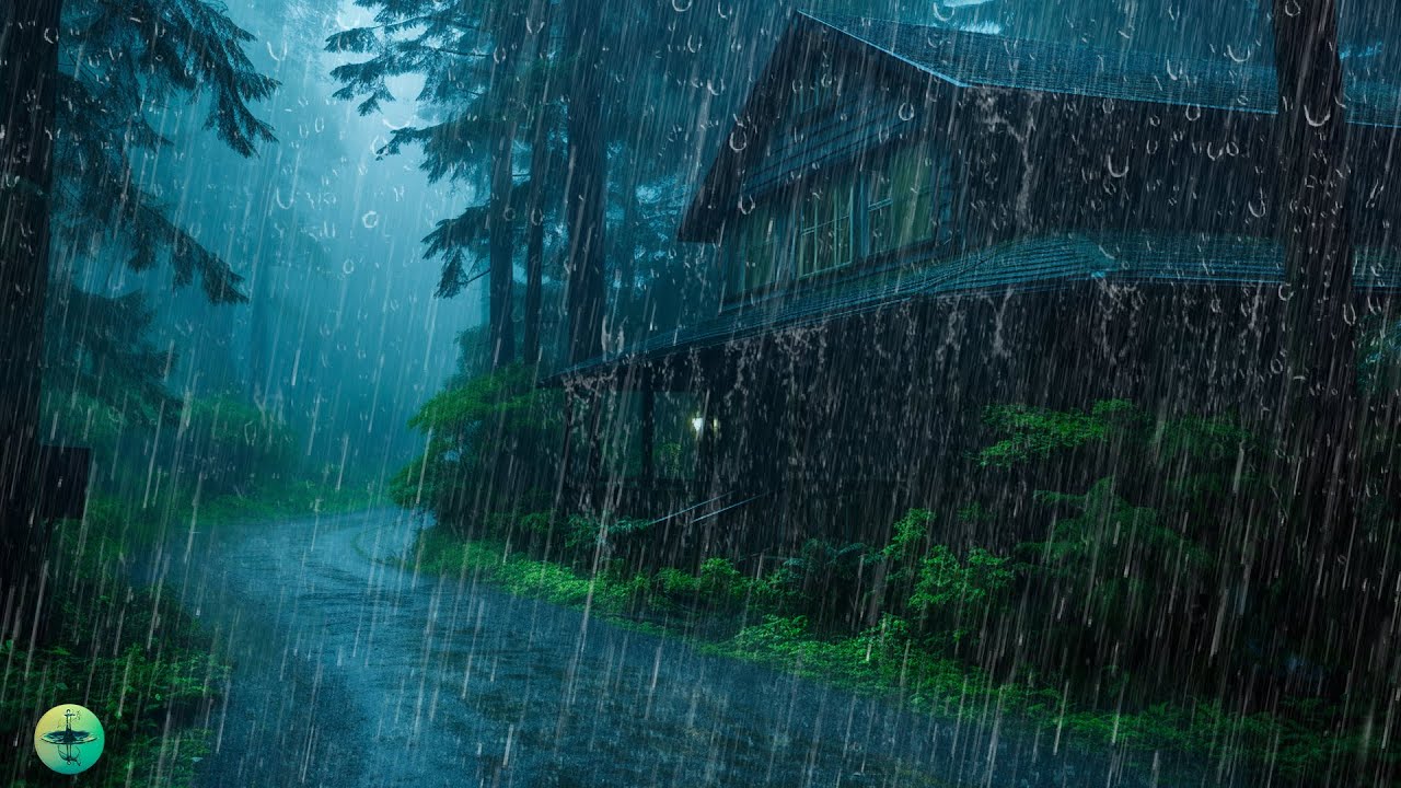 Barulho de Chuva Forte e Trovão para  Dormir Profundamente em 5 Minutos - Chuva Chuva para Dormir