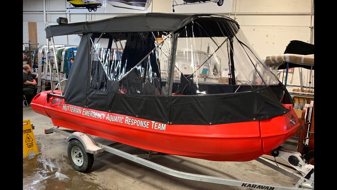 Custom All Weather travel/Storage Cover PLUS Full Enclosure Cab for SAR Whaly Boat 500R HEARTeam.ca