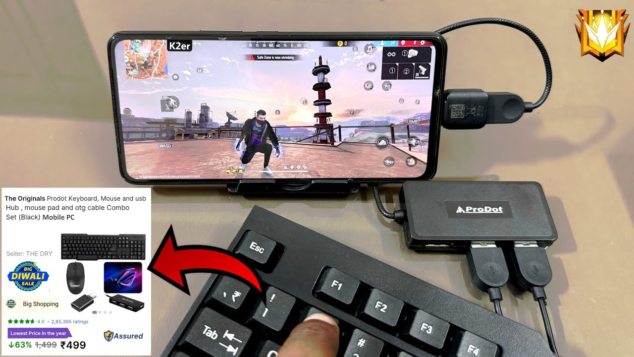 ₹500 keyboard mouse usb hub otg combo flipkart | Setup keymapping ⌨️ 🖱 for mobile gaming free fire