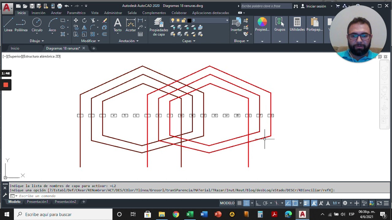Diagrama motor trifásico 18 ranuras