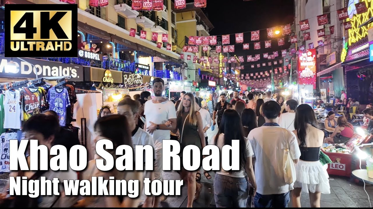 Khao San Road and Ram Buttri Night Walk Bangkok Thailand 🇹🇭