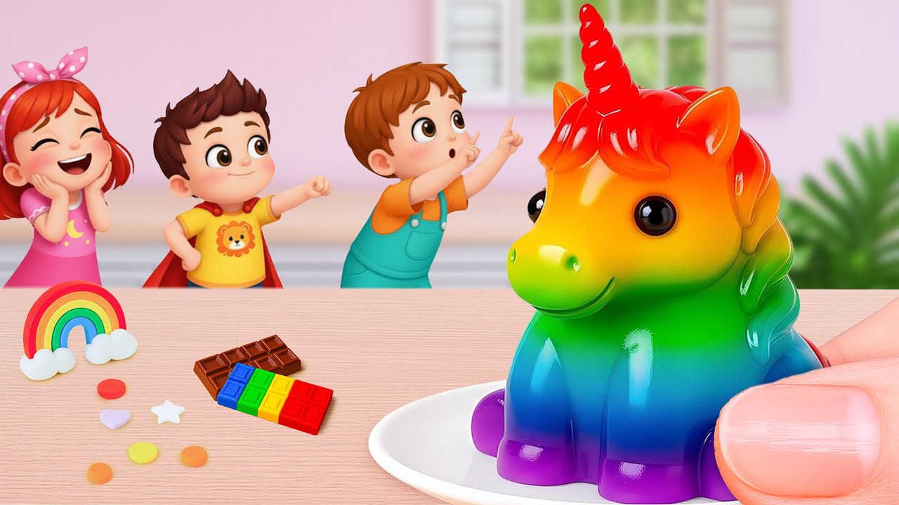 Miniature Rainbow Jelly Recipe 🌈 How To Make Mini Rainbow Unicorn Jelly Decorating 💖 Little Yummy