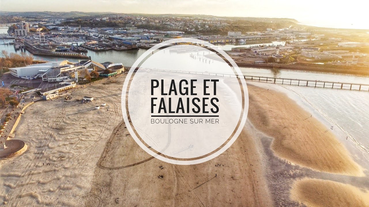 Plage et falaises de Boulogne sur mer en drone