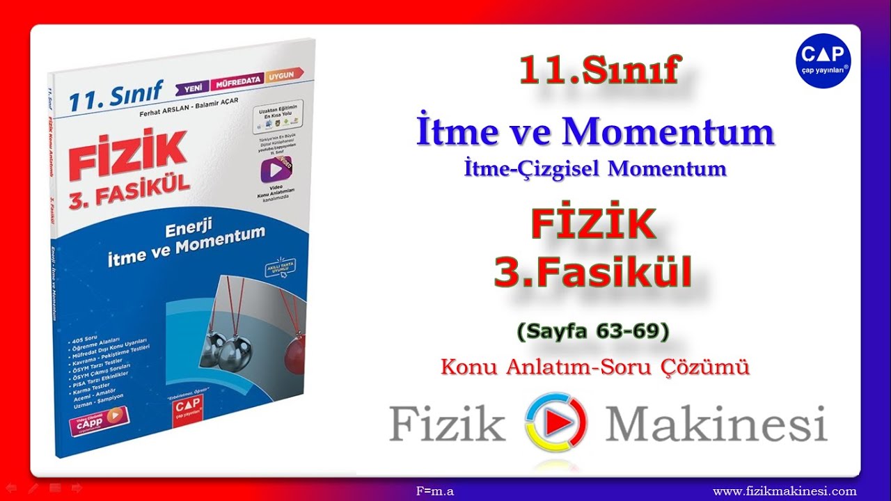 İtme ve Momentum [İtme-Çizgisel Momentum] 11.Sınıf Çap Fizik 3.Fasikül (Sayfa 63-69) [2022]