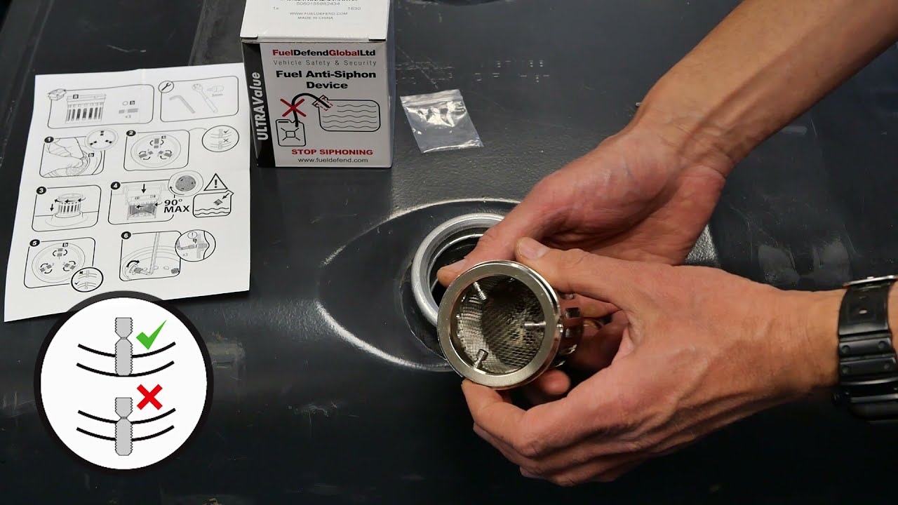 UV60-14 Fuel Anti-Siphon Device installation on Scania fuel tank
