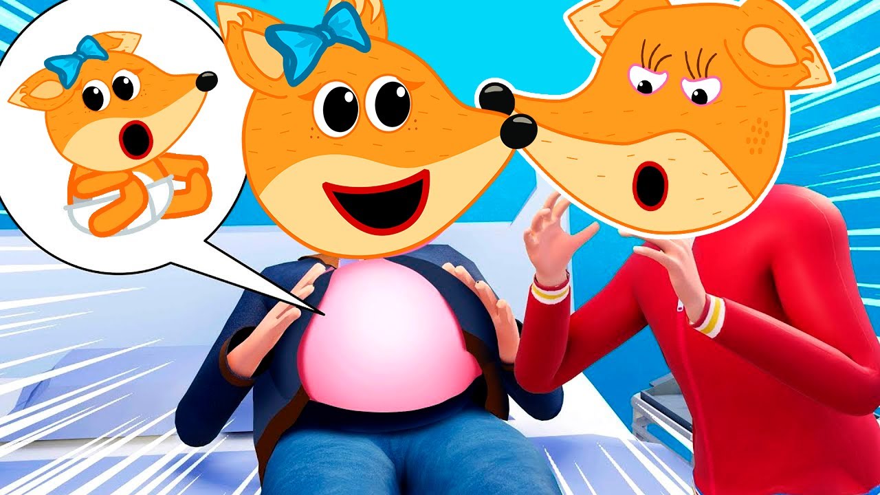 Baby Lucia Copies Pregnant Mommy all the Day! Fox Family stories about baby Cartoon video for kids