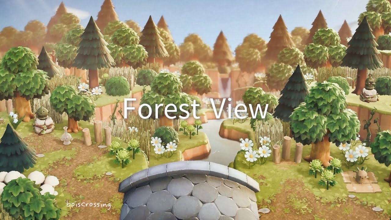 【あつ森】緑生い茂る自然島 自然豊かな森の遠景を作る  | Forest Creek | Animal Crossing New Horizons