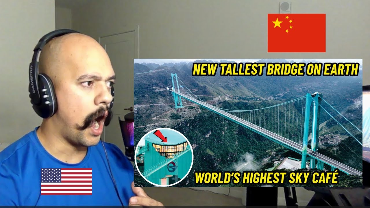 Реакция на мост через каньон Хуацзян в Китае — самое высокое инженерное чудо в мире