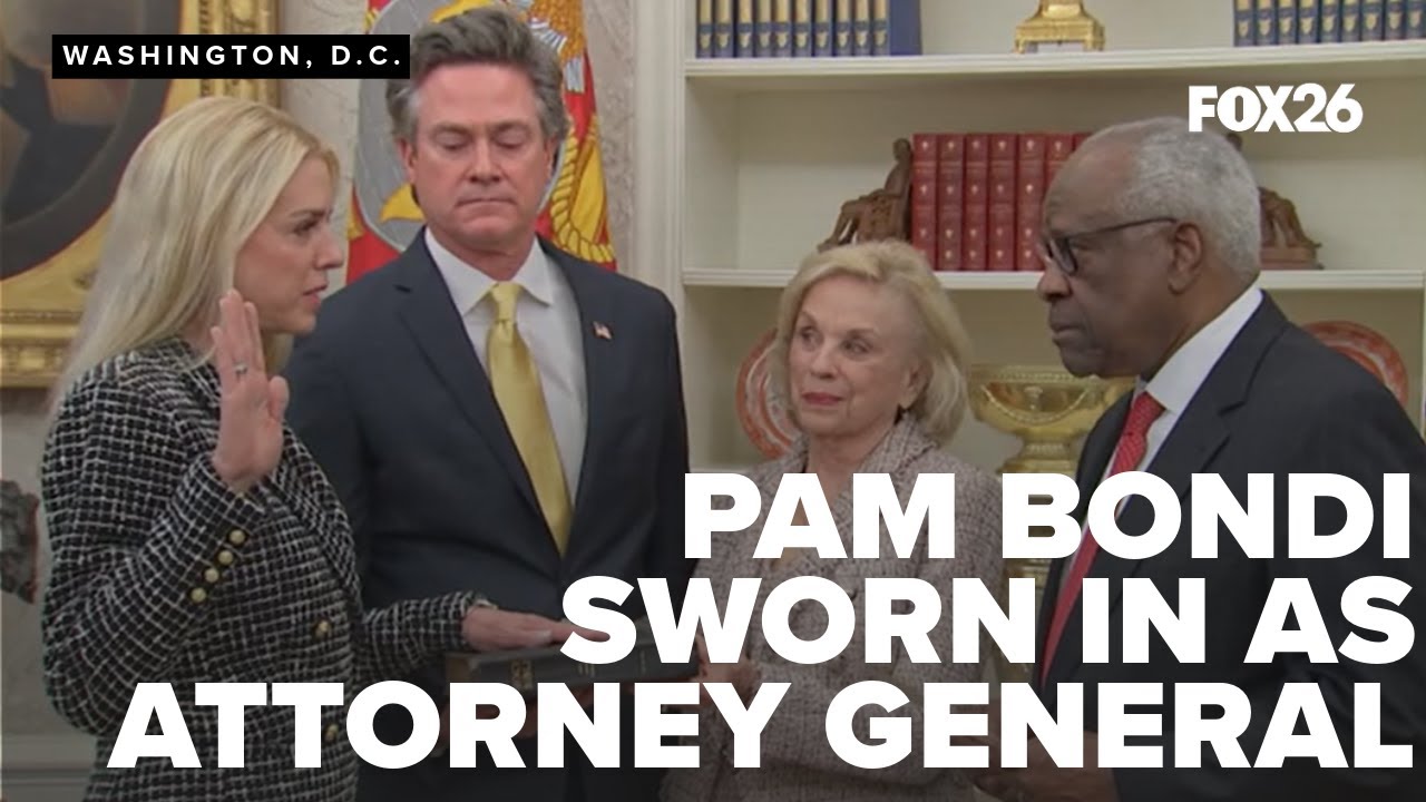 Pam Bondi sworn in as attorney general as the Justice Department braces for major shake