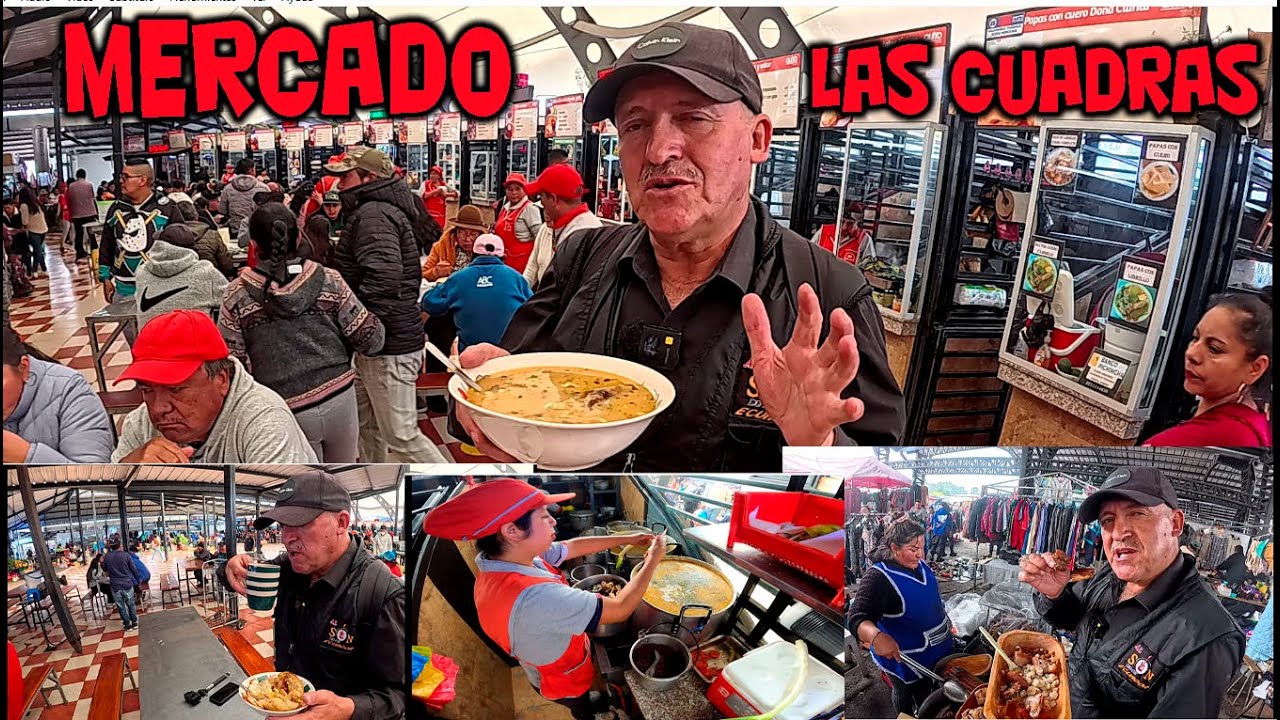 PROBANDO  COMIDA  CALLEJERA   MERCADO  LAS CUADRAS  QUITO ECUADOR