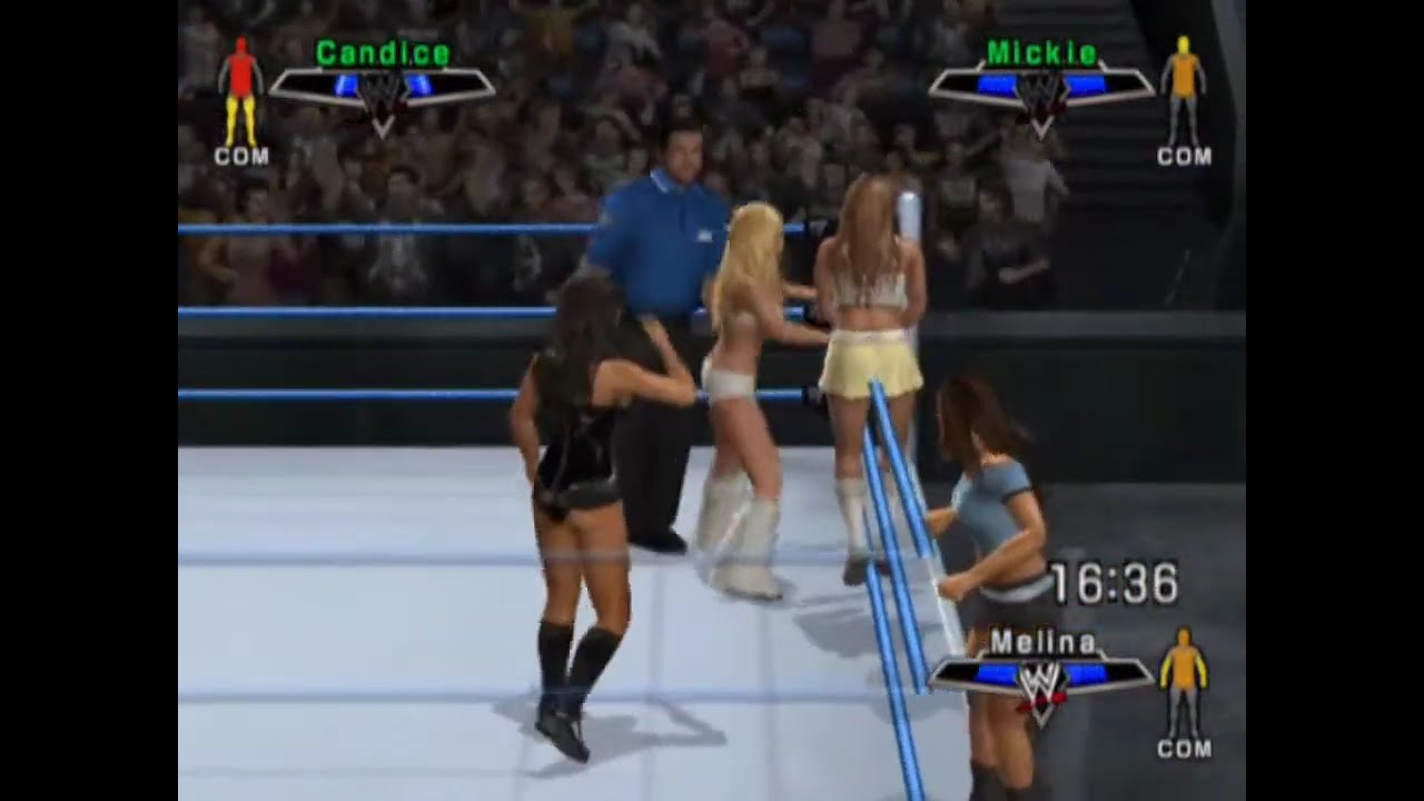 WWE SmackDown vs Raw 2007 - Candice & Torrie vs Mickie & Melina (Tag Team match)