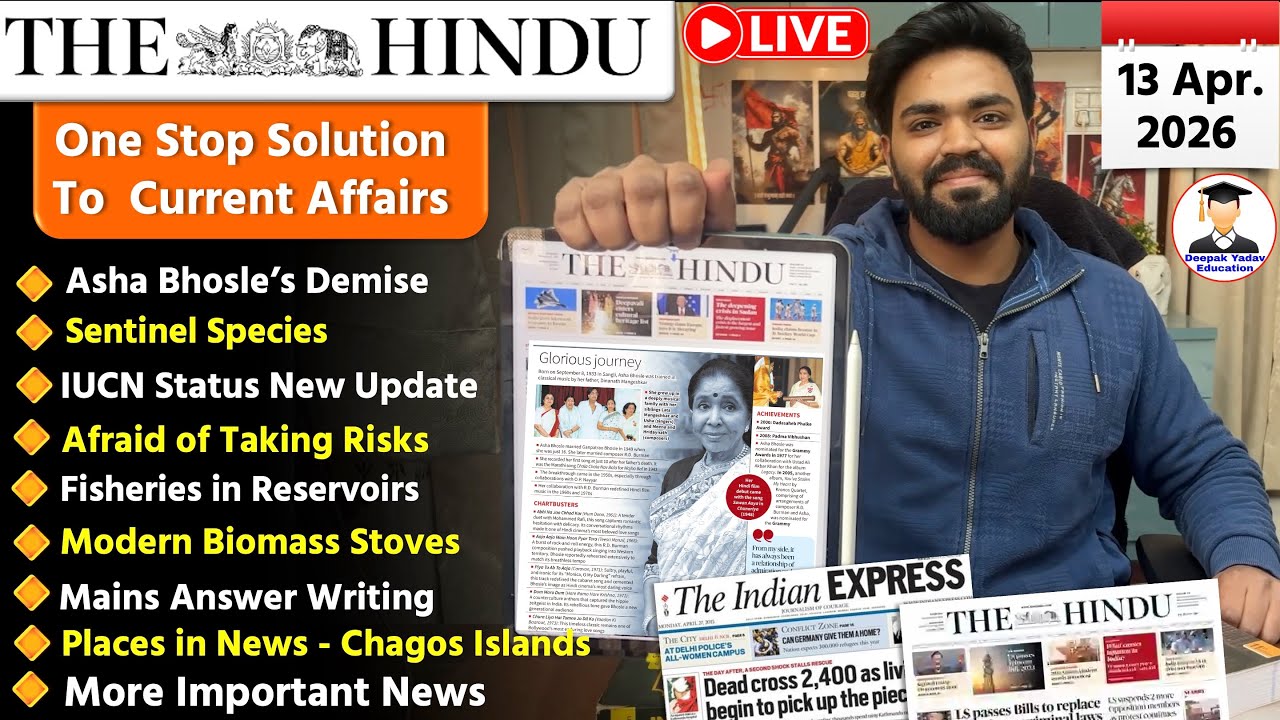 THE HINDU Newspaper Analysis | 13th April 2026| Current Affairs Today 13 April | Editorial Analysis