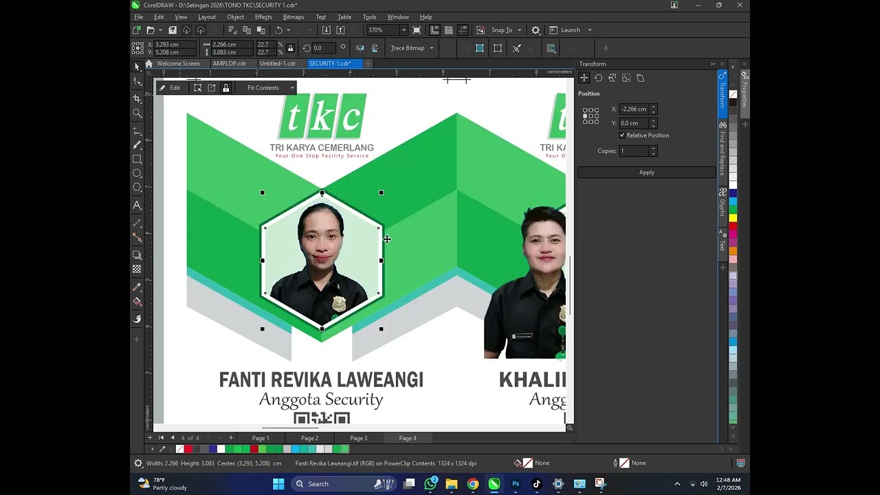 INPUT DATA ID CARD COREL DRAW
