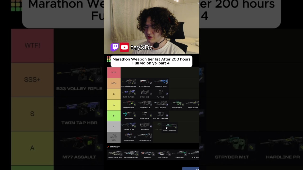 Marathon Weapon Tier List After 200 Hours Part 4